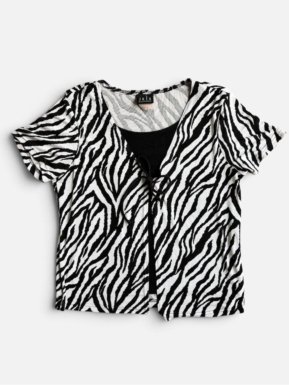 JKLA Vintage Made in the USA Zebra Print Stretch Top